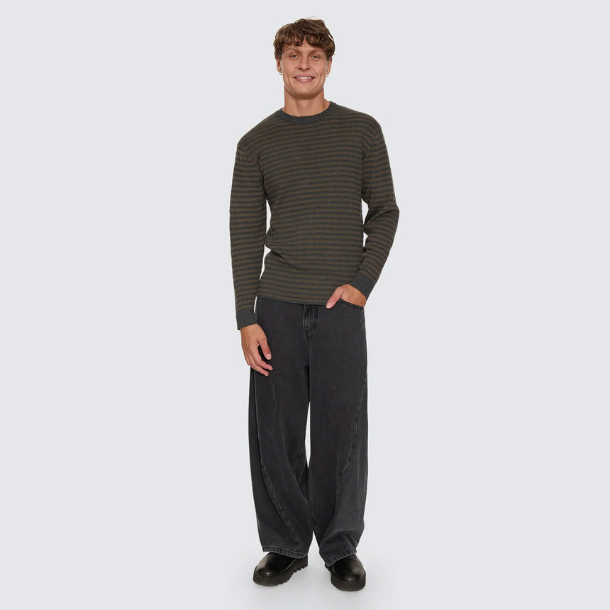 THRILLS Barrel Leg Balloon Baggy Denim Jean - Dark Charcoal Black