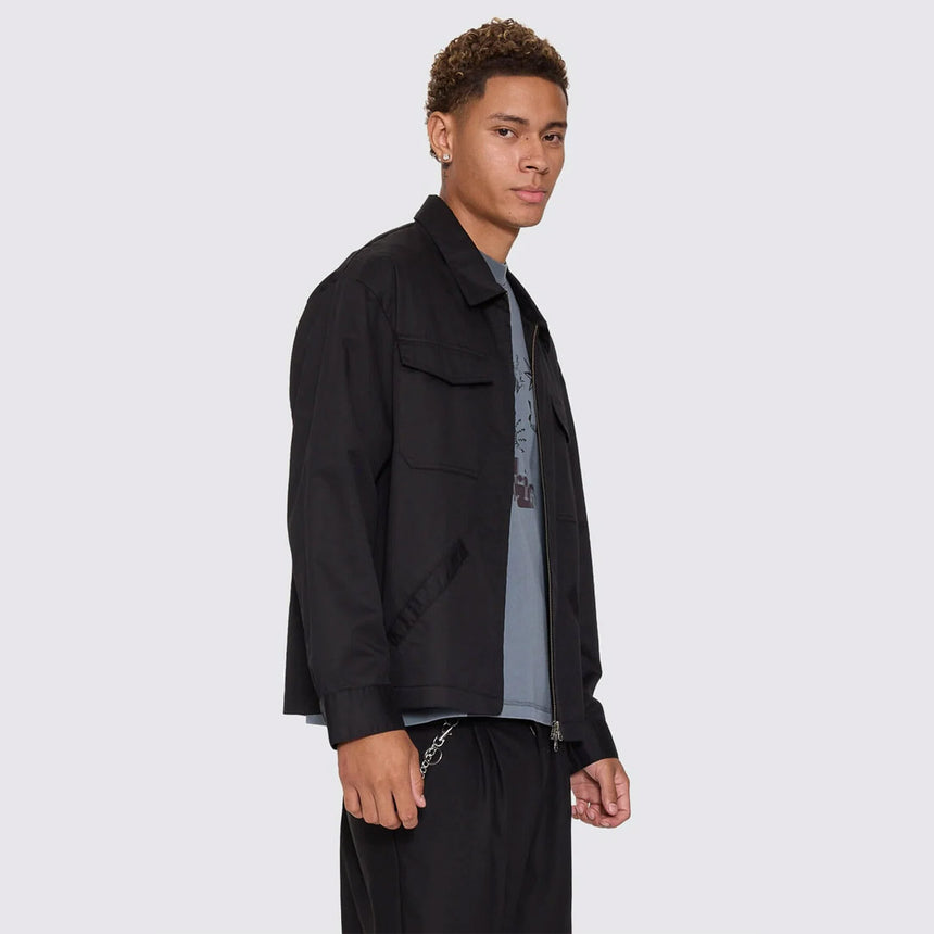 THRILLS Chaotic Interventions Cropped Overshirt - Black