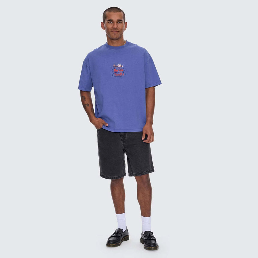 THRILLS Crystal Clear Box Fit Oversize Tee - Sigma Blue