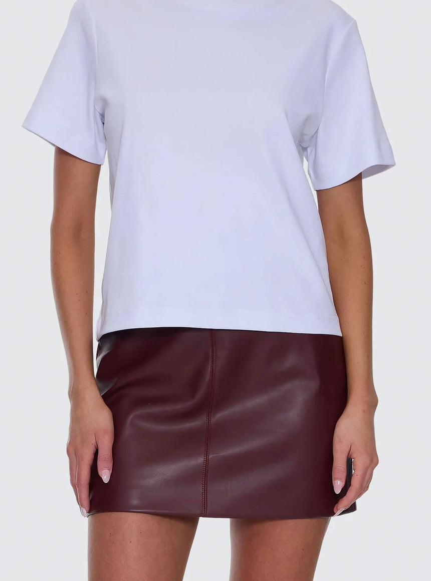 THRILLS Ethan Leather Mini Skirt - New Maroon