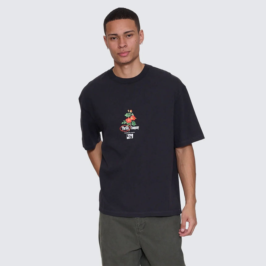 THRILLS Everything Here Now Box Fit Oversize Cropped Tee - Faded Black