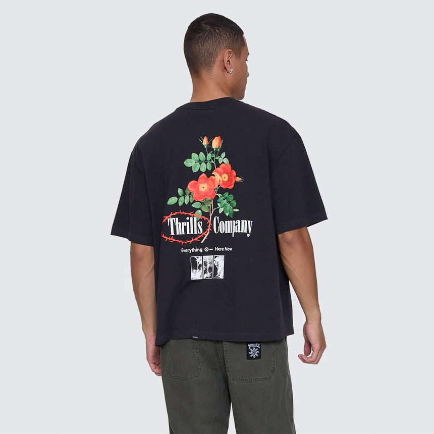 THRILLS Everything Here Now Box Fit Oversize Cropped Tee - Faded Black