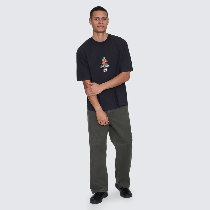 THRILLS Everything Here Now Box Fit Oversize Cropped Tee - Faded Black