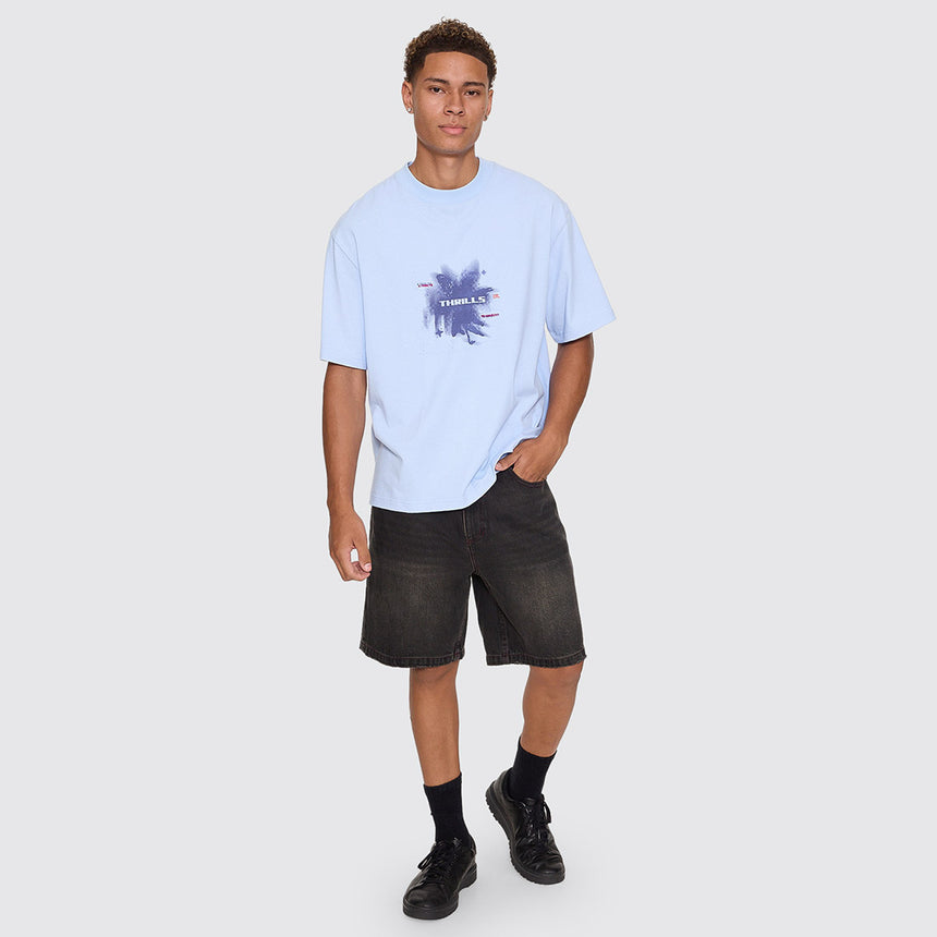 THRILLS Found Paradise Oversize Box Crop Tee - Placid Blue