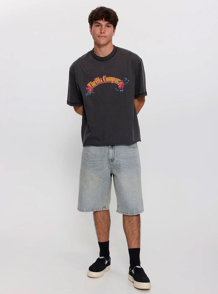 THRILLS Fury Box Fit Oversize Cropped Tee - Temple Grey