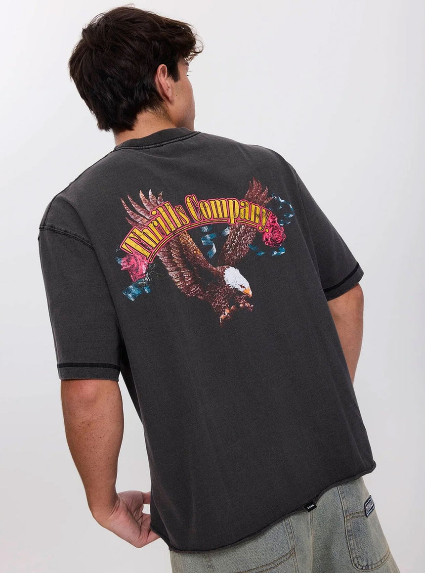 THRILLS Fury Box Fit Oversize Cropped Tee - Temple Grey