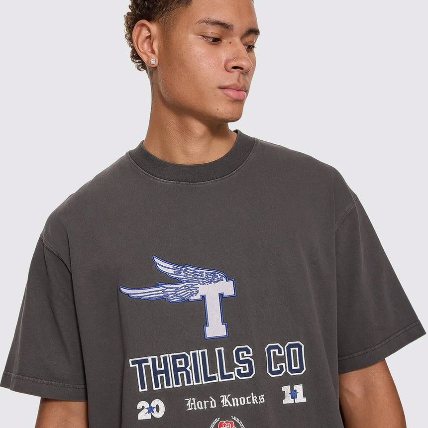 THRILLS Hard Knocks Oversize Box Crop Tee - Dark Merch Black