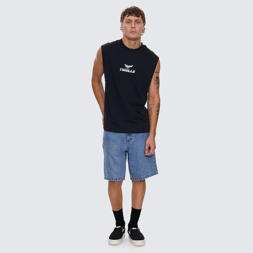 THRILLS Paradise Before Anarchy Merch Fit Muscle Tee - Washed Black