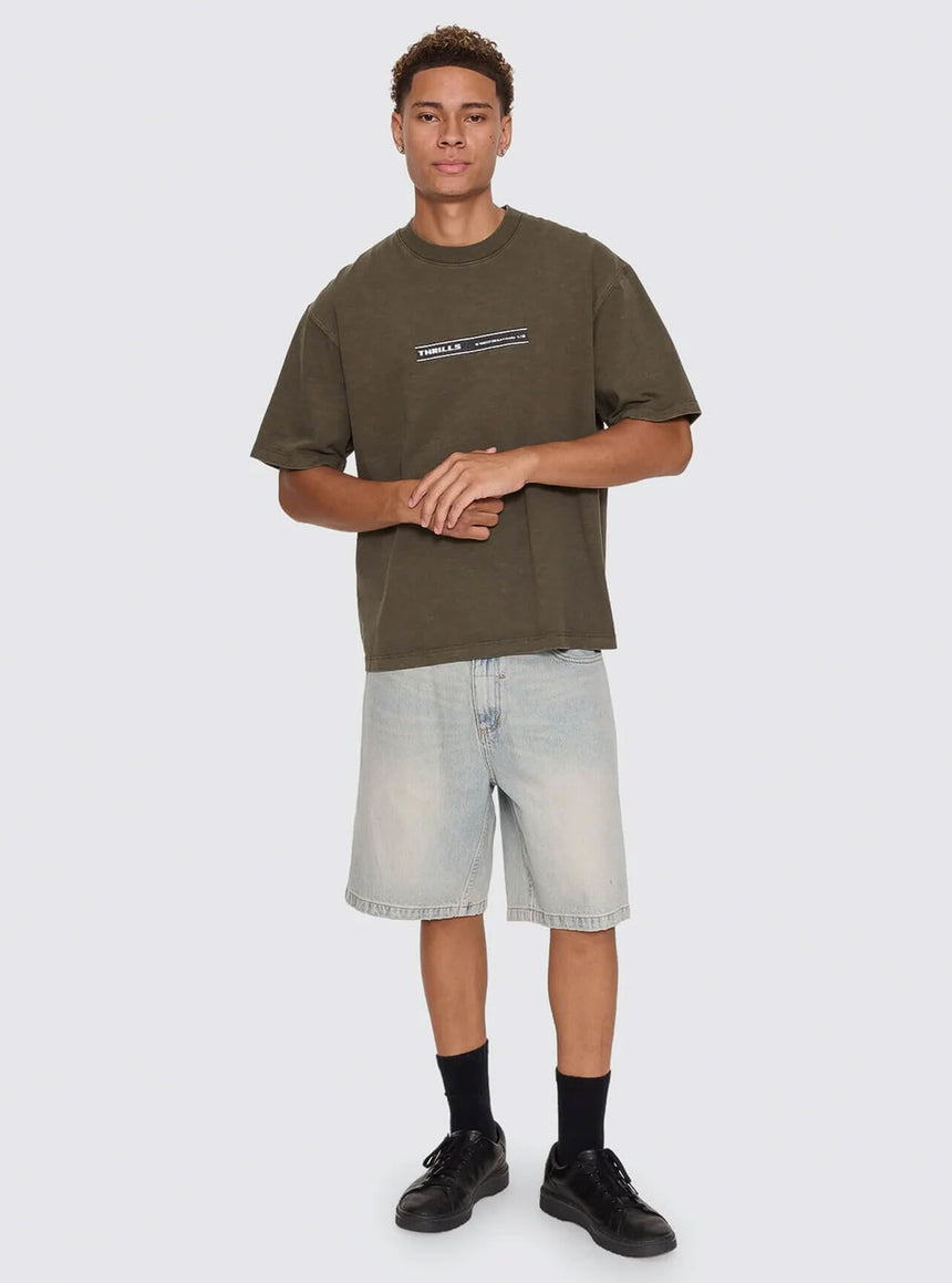 THRILLS Paradise Built Oversize Box Crop Tee - Olive Night