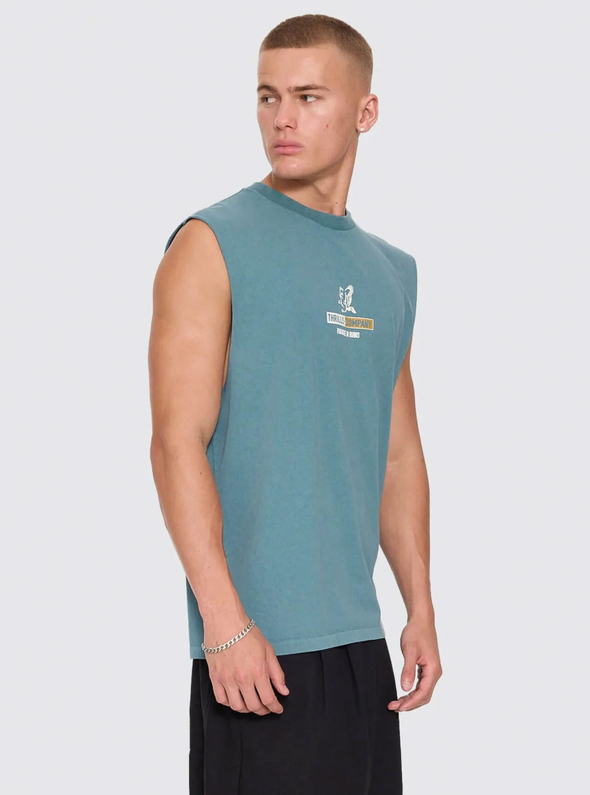 Thrills Risen Merch Muscle Tee - Troppo Teal