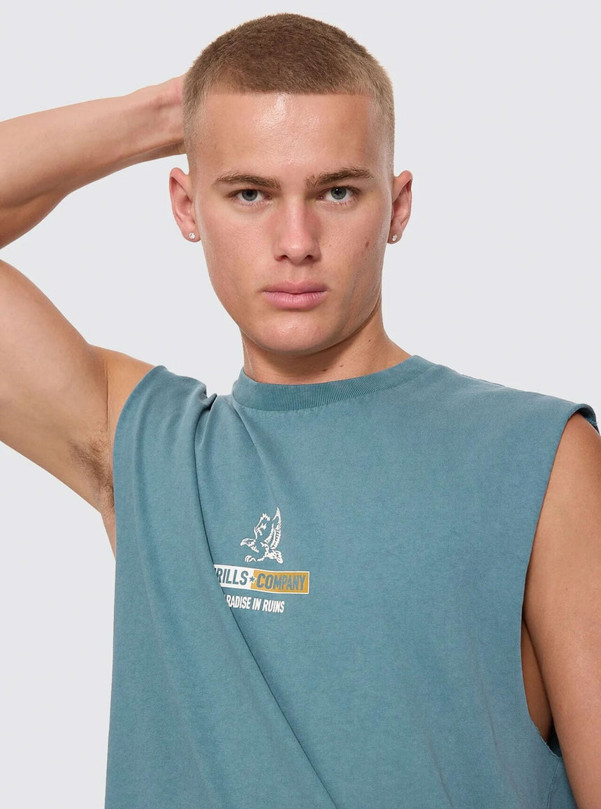Thrills Risen Merch Muscle Tee - Troppo Teal
