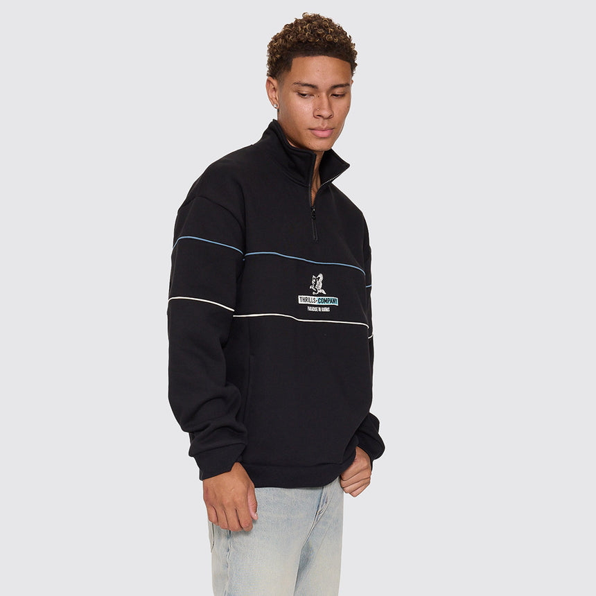 THRILLS Risen Quarter Zip Cropped Fleece - Black