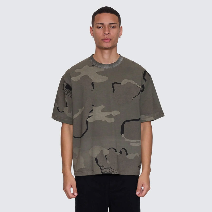 THRILLS Rose Brigade Camo Box Fit Oversize Cropped Tee - Camo Web