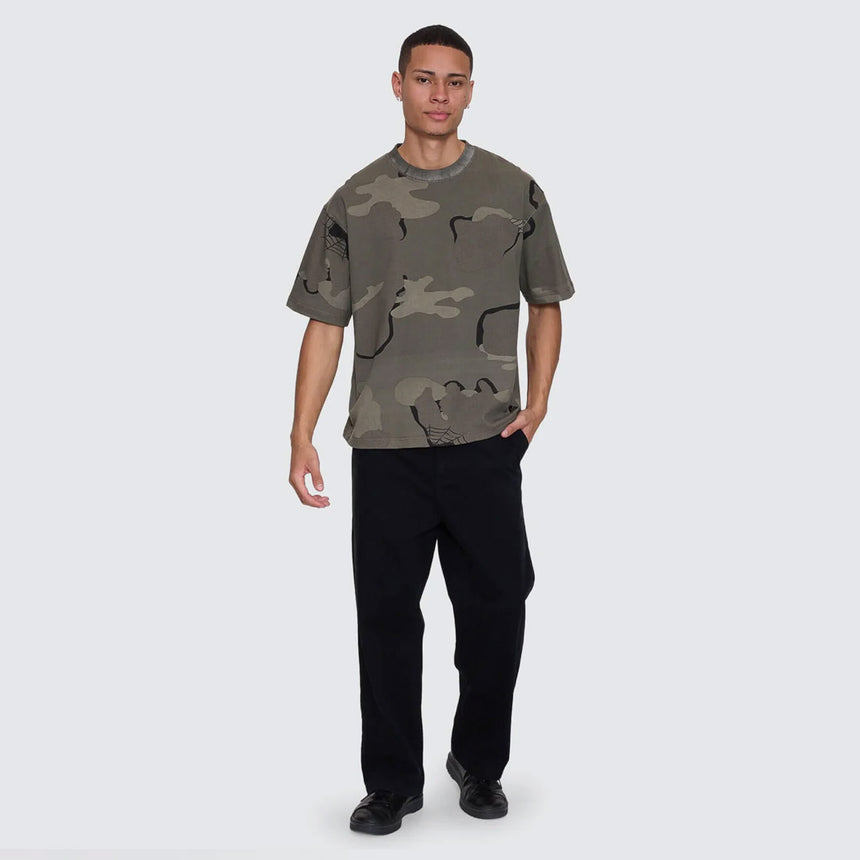 THRILLS Rose Brigade Camo Box Fit Oversize Cropped Tee - Camo Web