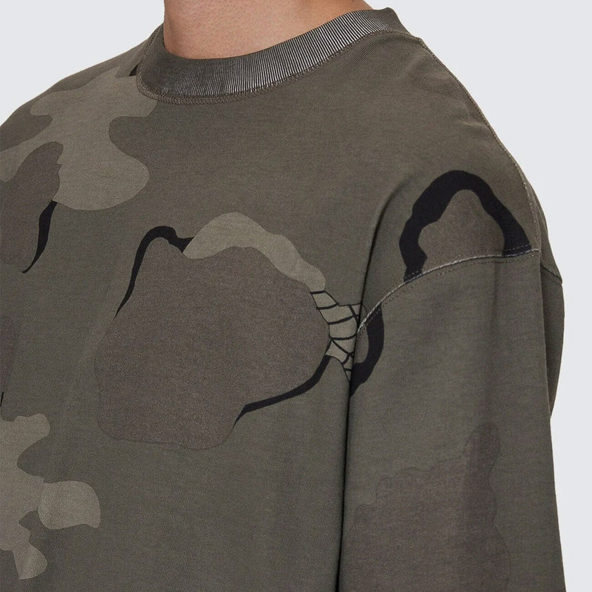 THRILLS Rose Brigade Camo Box Fit Oversize Cropped Tee - Camo Web