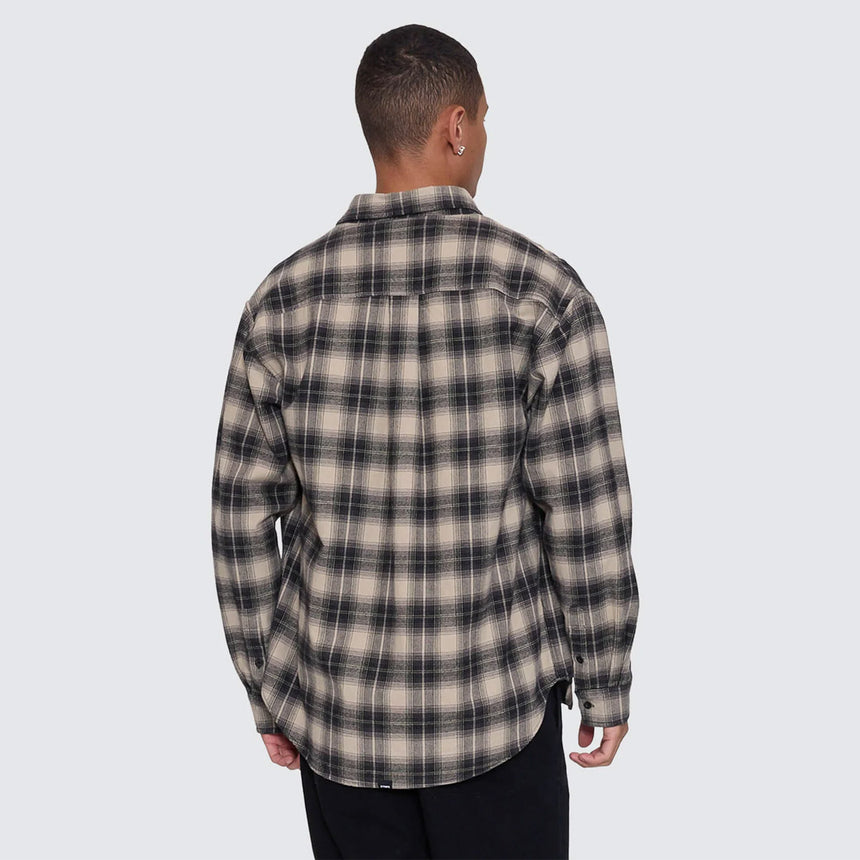 THRILLS Stagger Barrio Long Sleeve Flannel Shirt - Black