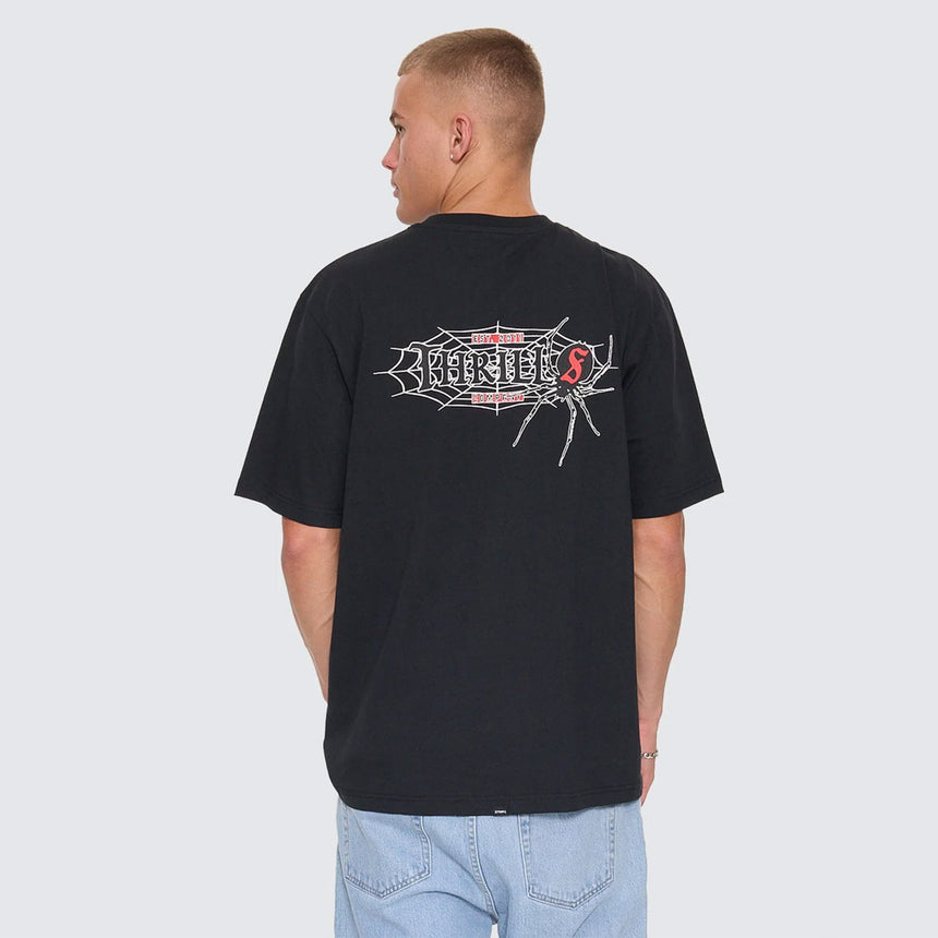 THRILLS Web Of Deceit Oversize Fit Tee - Washed Black