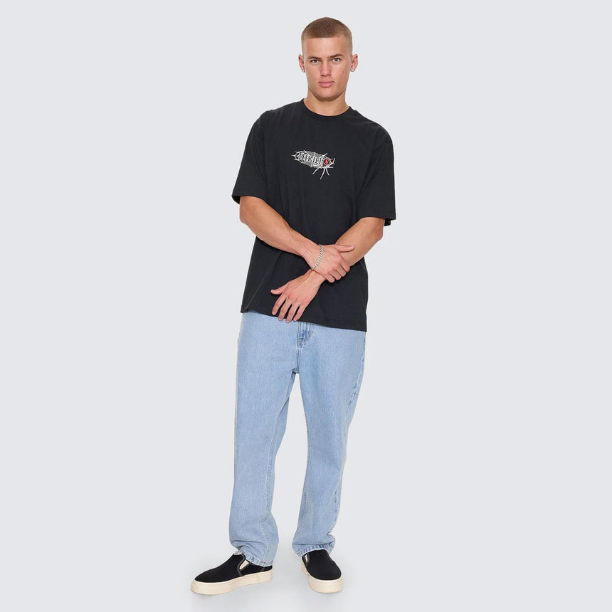 THRILLS Web Of Deceit Oversize Fit Tee - Washed Black