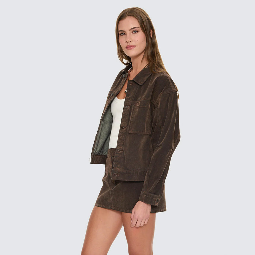 THRILLS Women's Bailey Flocked Jacket - Dark Chocolate