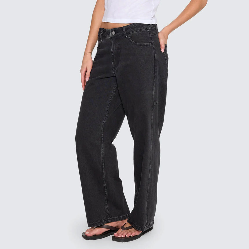 THRILLS Women's Billie Low Rise Baggy Jean - Aged Black