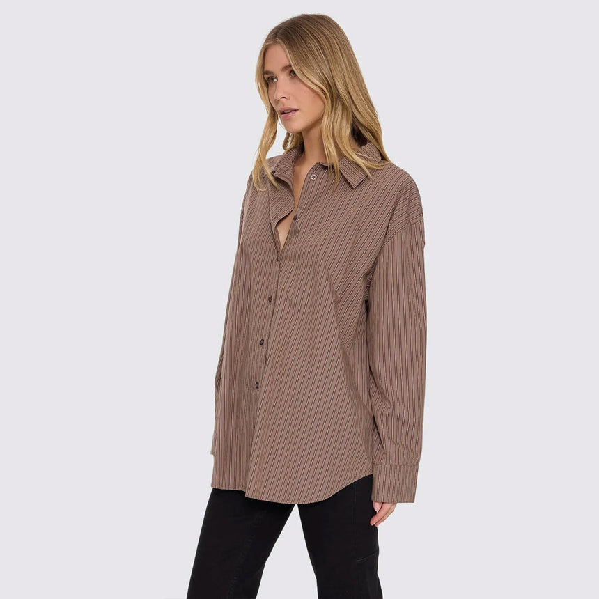 THRILLS Women's Brentwood Stripe Oversized Shirt - Falcon