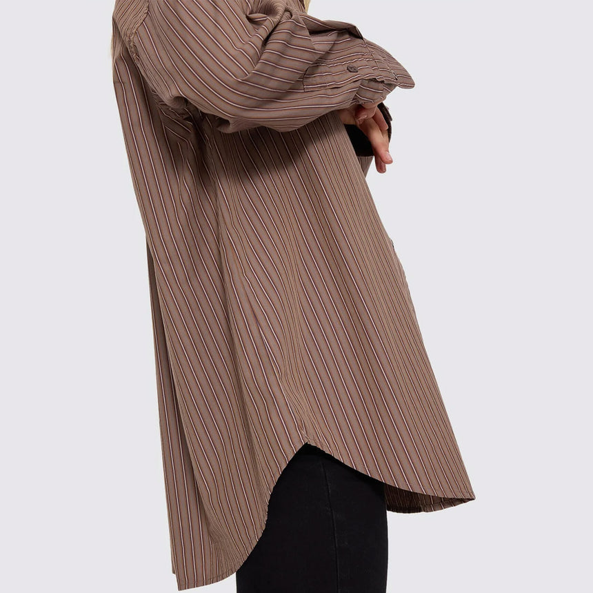 THRILLS Women's Brentwood Stripe Oversized Shirt - Falcon