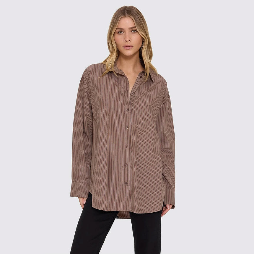 THRILLS Women's Brentwood Stripe Oversized Shirt - Falcon