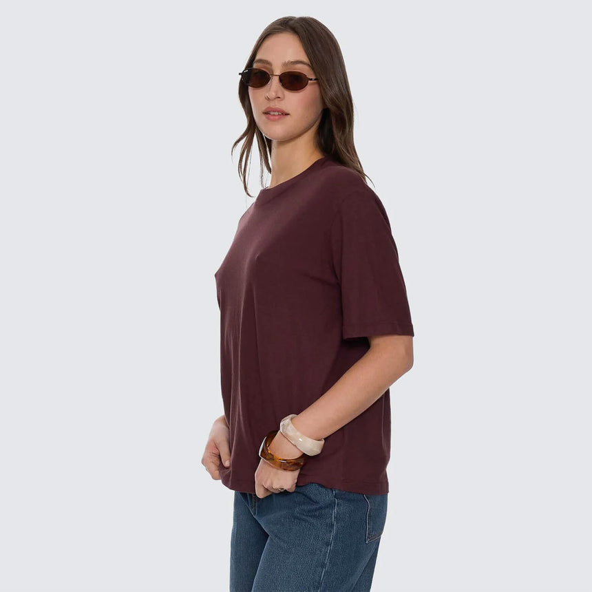 THRILLS Women's Hemp Square Tee - Bitter Chocolate
