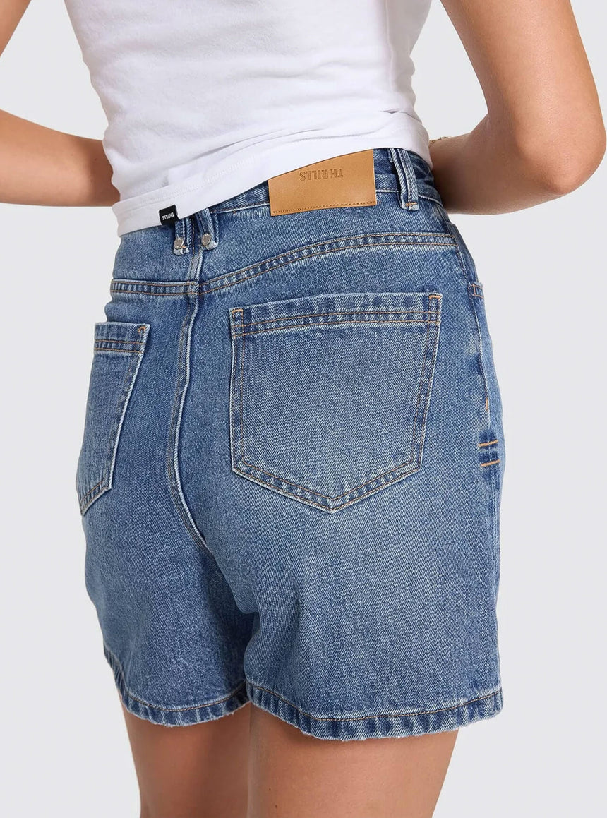 THRILLS Women's Koko High Rise Short - Darker Dust Blue
