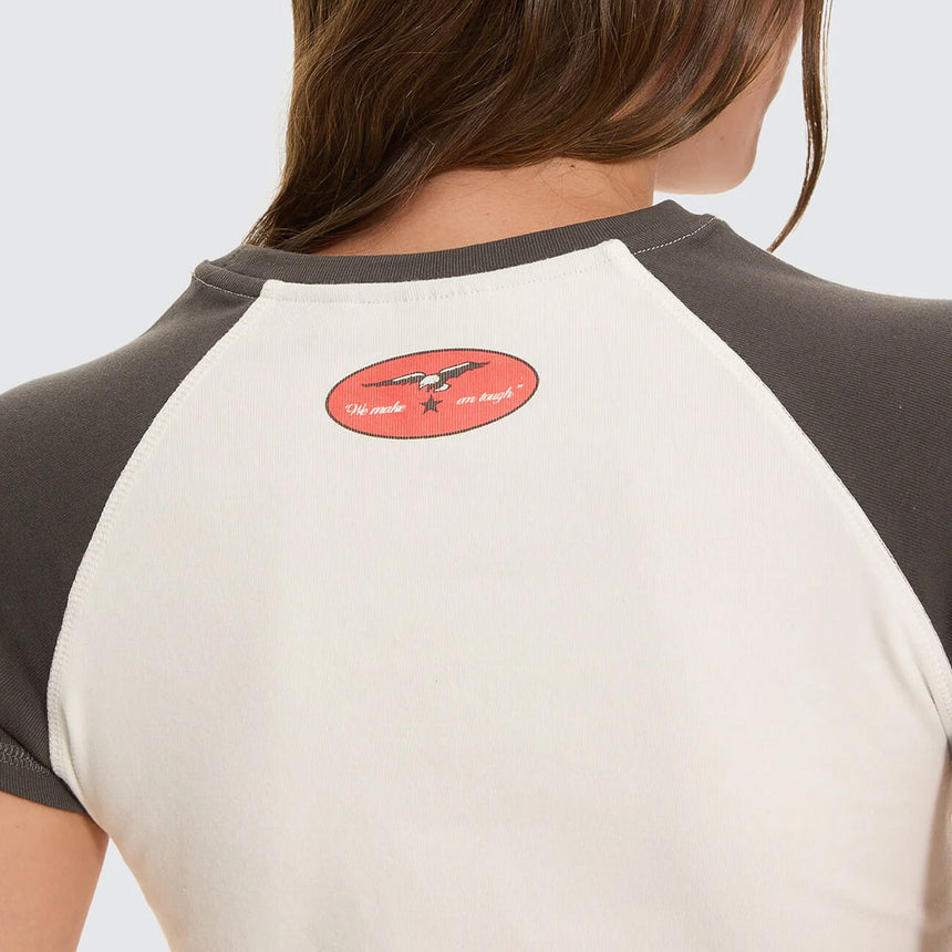 THRILLS Women's Make Em Tough Raglan Club Tee - Dirty White