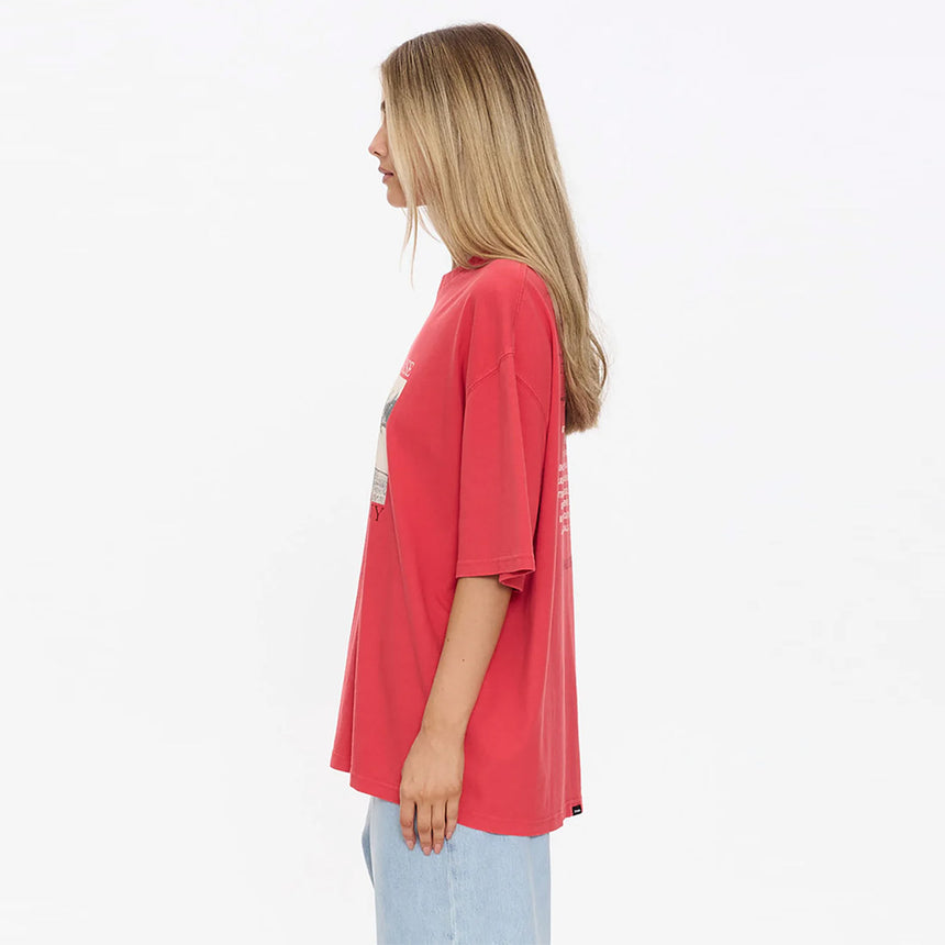 THRILLS Women's Metal & Dust Oversized Tee - Flame Red