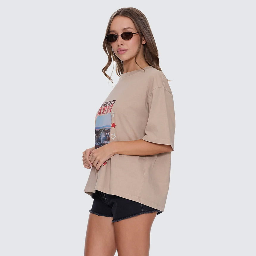 THRILLS Women's On My Mind Square Tee - Stone