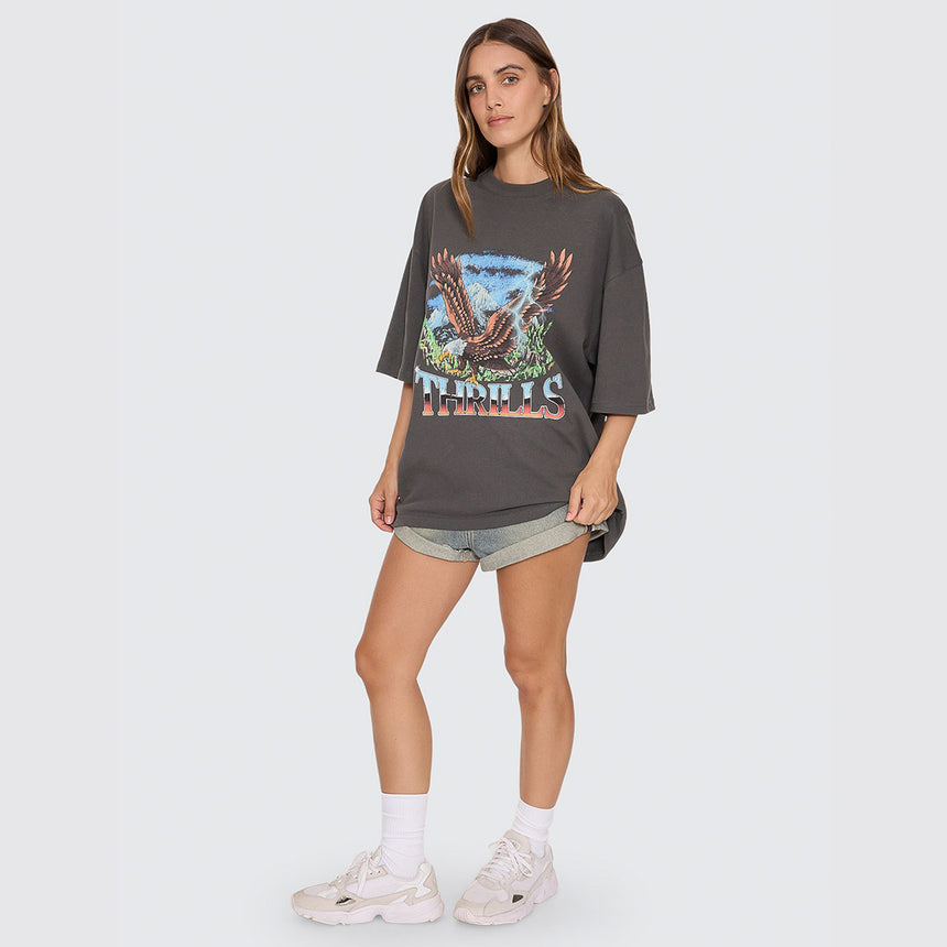THRILLS Women's Seen & Heard Oversized Tee - Merch Black