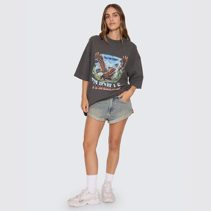 THRILLS Women's Seen & Heard Oversized Tee - Merch Black