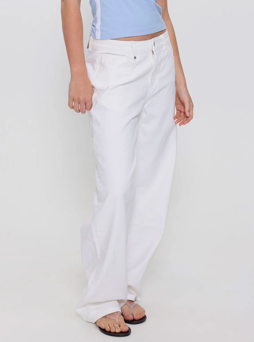 THRILLS Women's Sloane High Rise. Barrel Jean - Whiteout