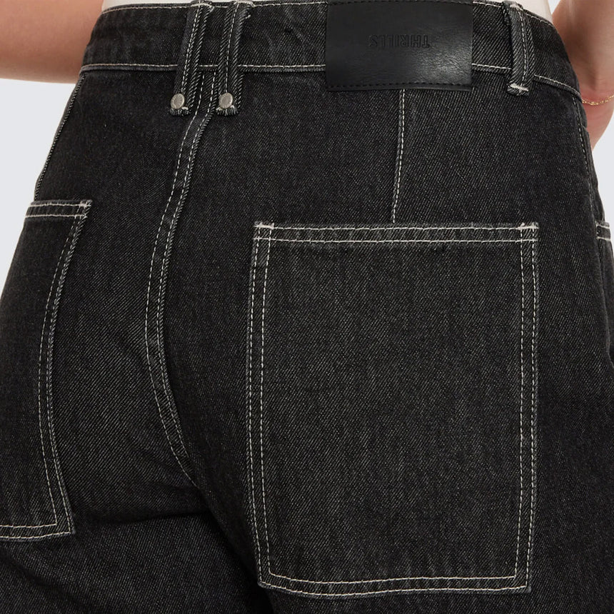 THRILLS Women's Sloane Low Rise Barrel Jean - Raw Black