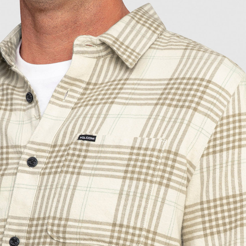 VOLCOM Caden Plaid Shirt - Dirty White