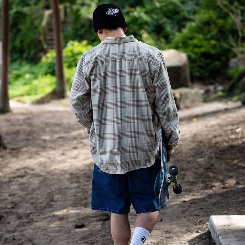 VOLCOM Caden Plaid Shirt - Dirty White