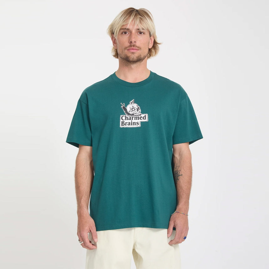 VOLCOM Charmed Brains Tee - Rifle Green