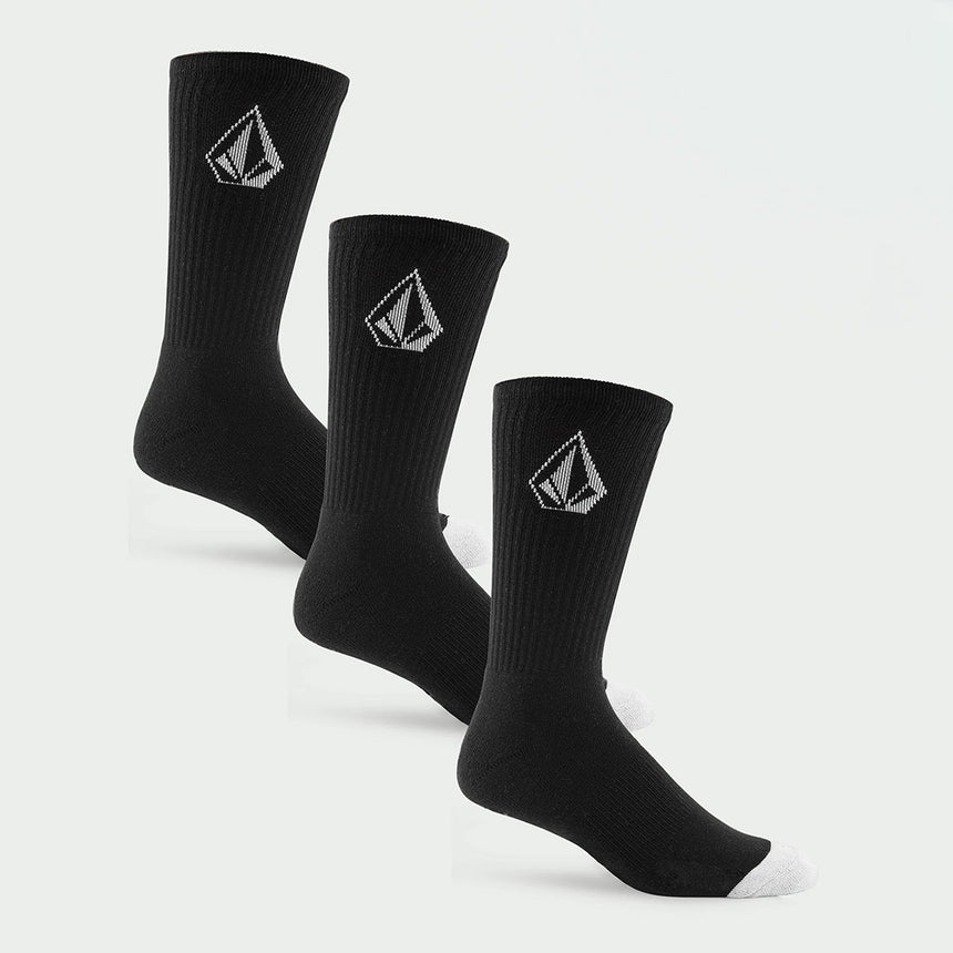 VOLCOM Full Stone Sock 3 Pack - Black