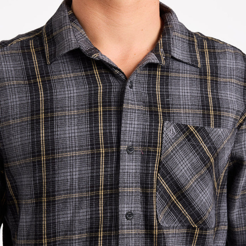 VOLCOM Heavy Twills Flannel Shirt - Gloss Black