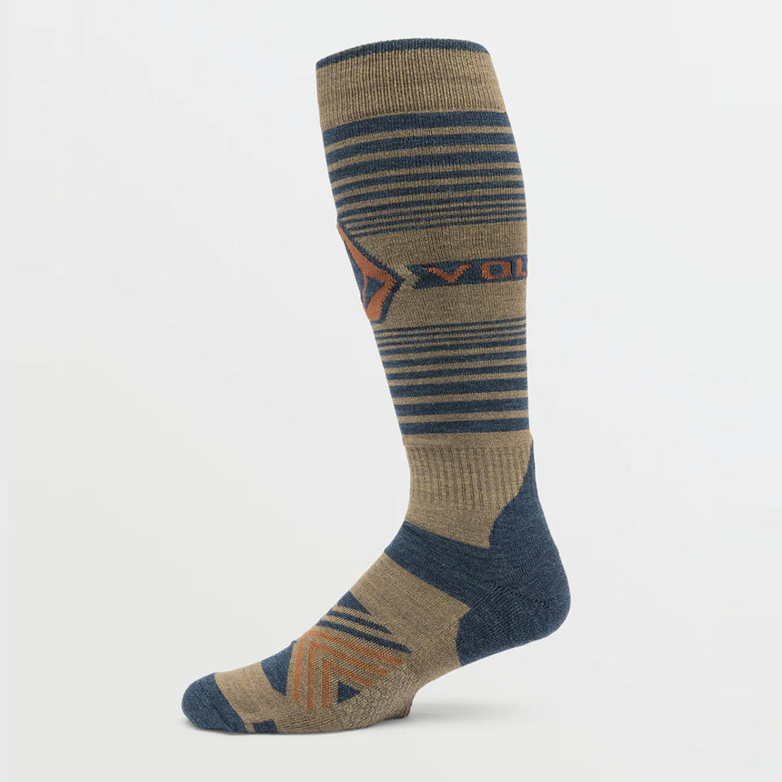 VOLCOM Horizon Wool Blend Over-The-Calf Snow Sock - Chestnut Brown