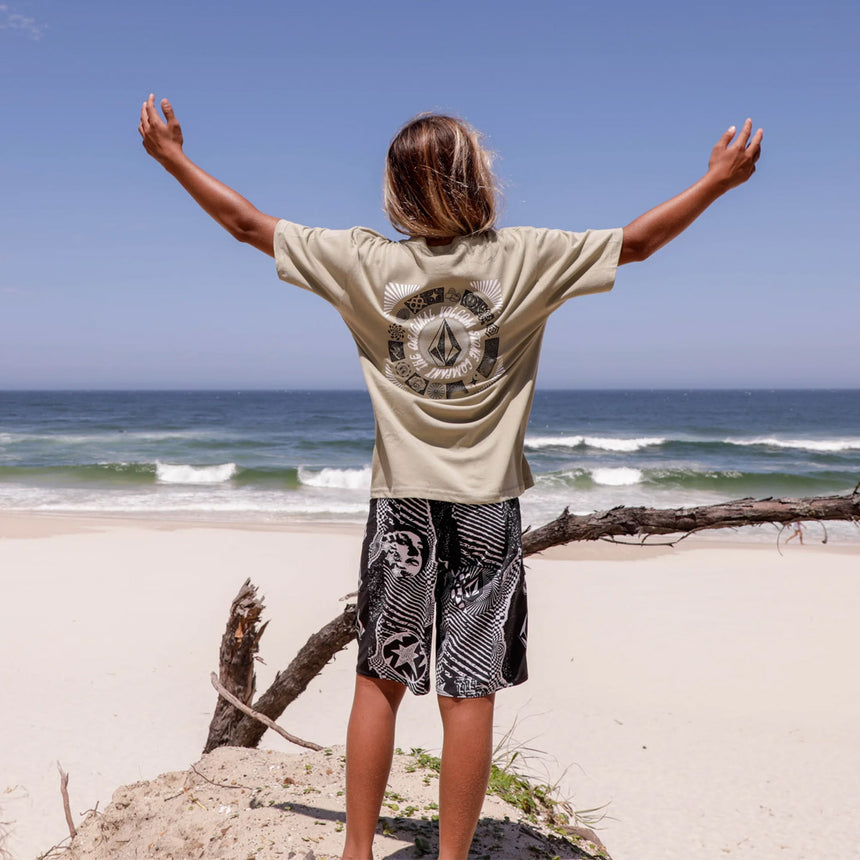 VOLCOM Kids Round Out Youth Tee - Green Tea