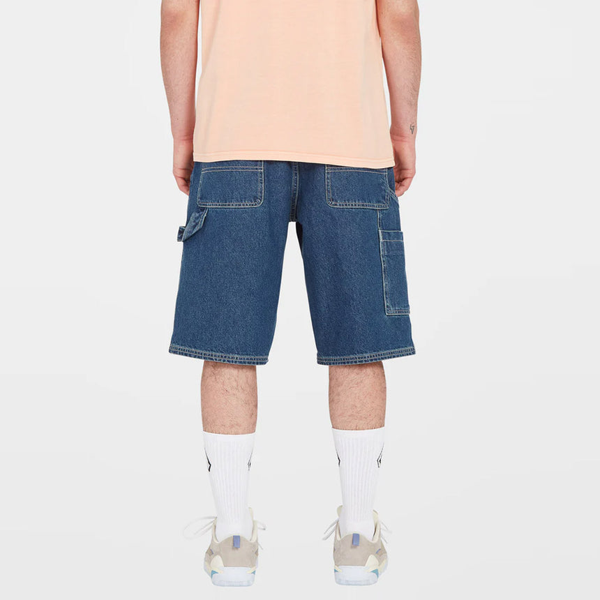 VOLCOM Labored Denim Utility Short - Indigo Ridge Wash