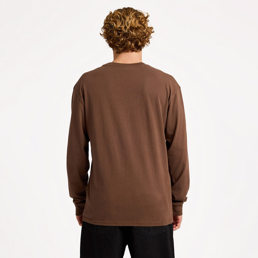 VOLCOM Mirrors Long Sleeve Tee - Brown Stone