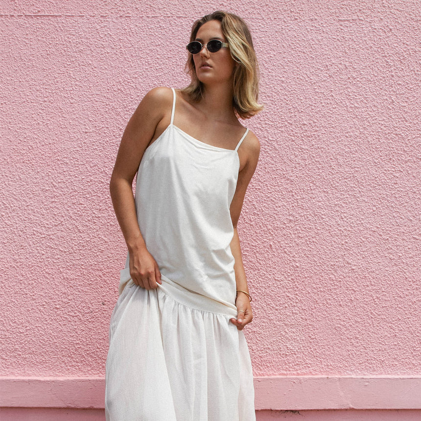 VOLCOM Small Talk Dress - Vintage White