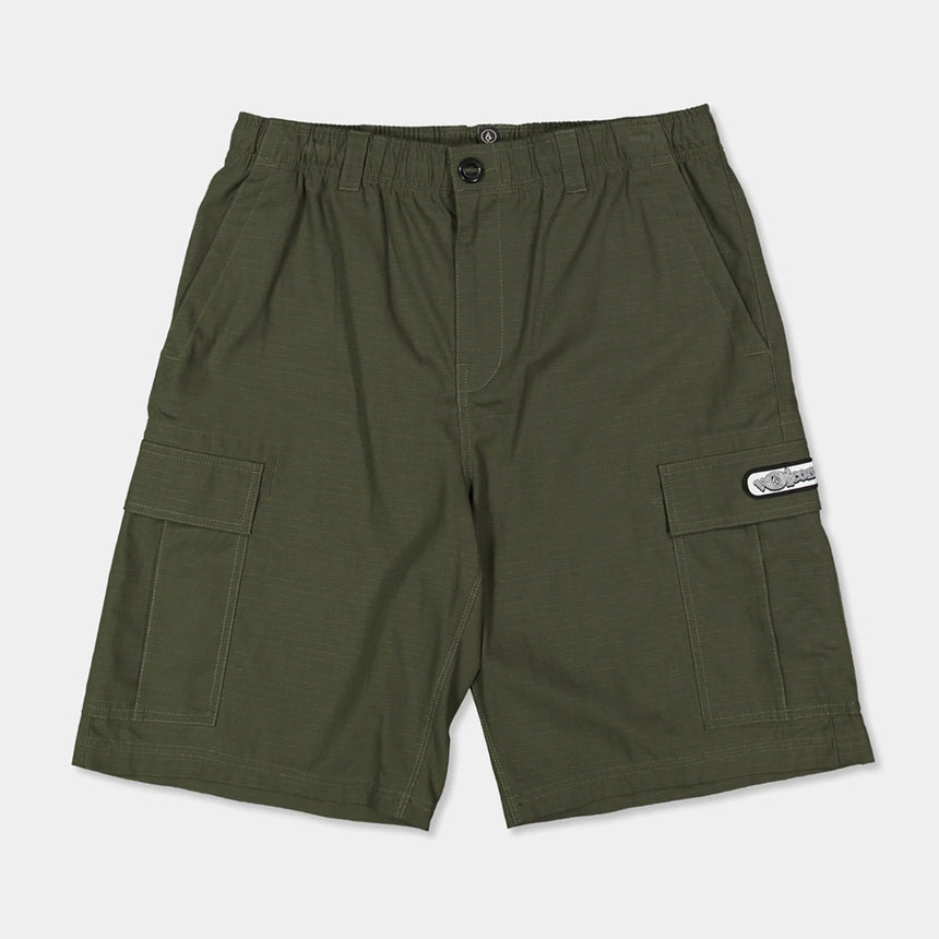 VOLCOM Tripper Elastic Waist Cargo Short - Squadron Green