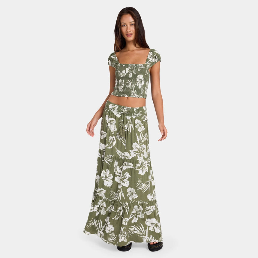 VOLCOM Viper Maxi Skirt - Moss Stone