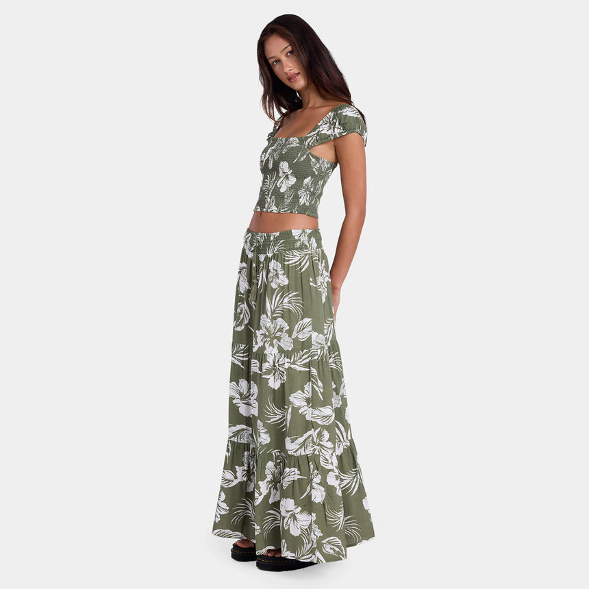 VOLCOM Viper Maxi Skirt - Moss Stone