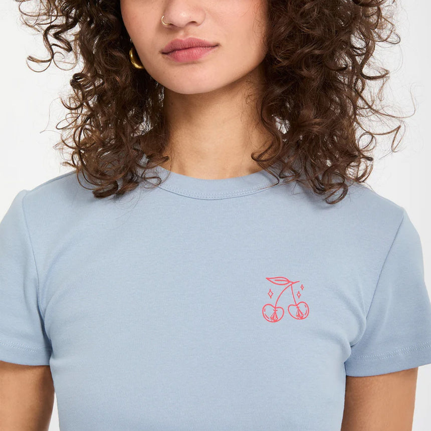 VOLCOM Women's As If Baby Tee - Cali Blue